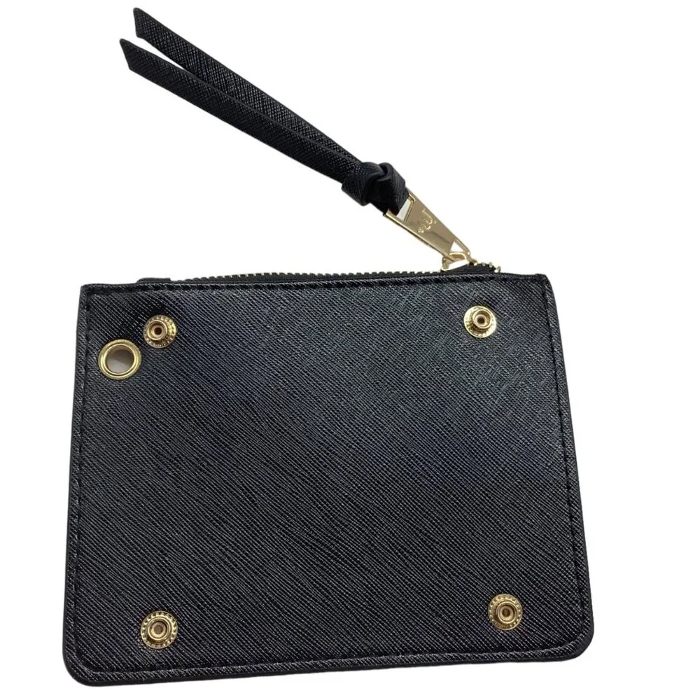 Jessica Moore Black‎ Wallet Credit Card Coin Purse Zip Close 6